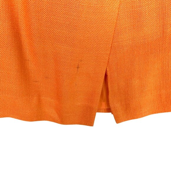 Vintage Y2K Peach Woven Skirt Suit By Susan Bristol Size 10 Blazer 14 Skirt 90s - Picture 12 of 15